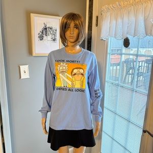 Rick and Morty Adult Swim‎ Long Sleeve Shirt SZ MED